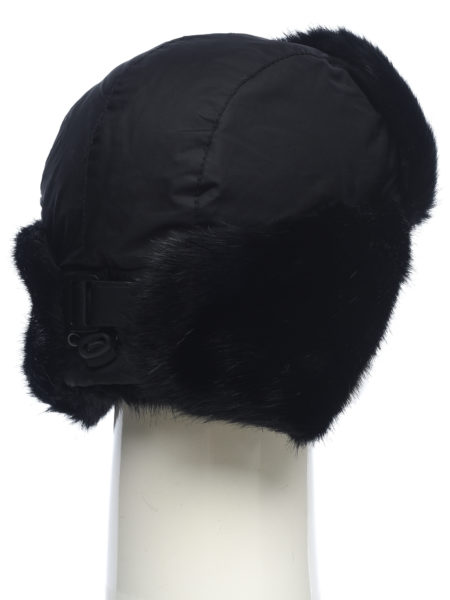 Шапка  с маской Евро Норка цвет Чёрный ткань Taslan (Размер 56-60)